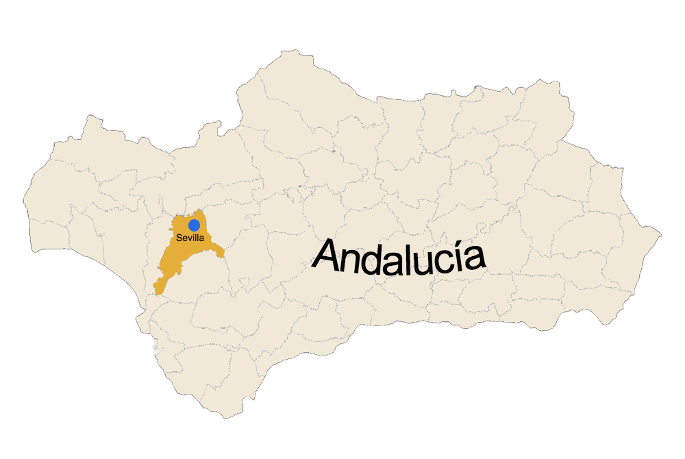 Mapa de rutas turísticas en Sevilla